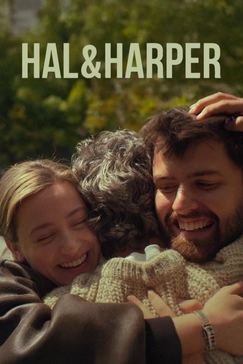Hal & Harper key art — the family embracing outdoors